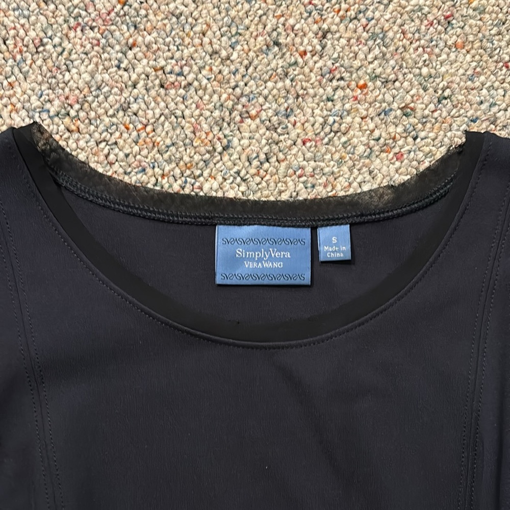 Simply Vera Wang Navy & Black Sleeveless Dress Small - Picture 2 of 4